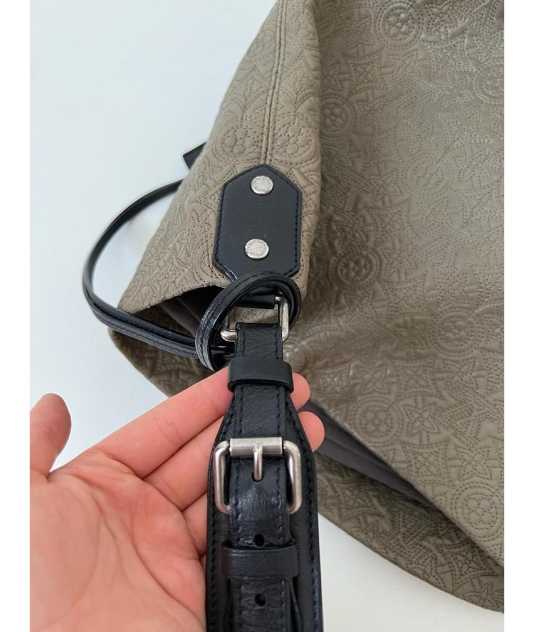 LOUIS VUITTON Бежевая кожаная сумка через плечо, фото 9