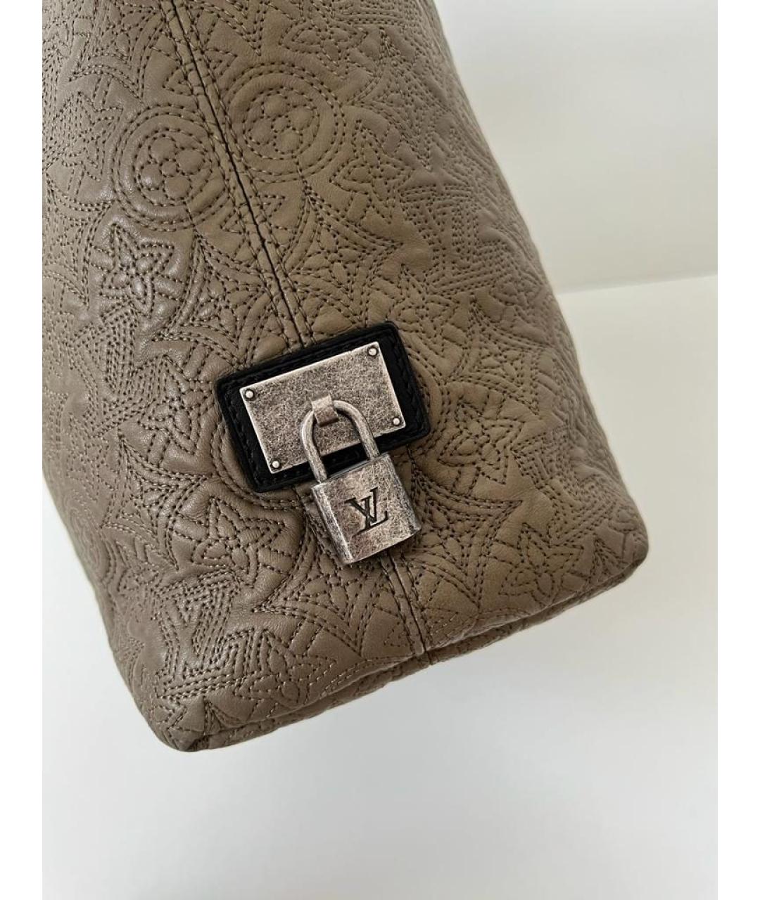 LOUIS VUITTON Бежевая кожаная сумка через плечо, фото 8