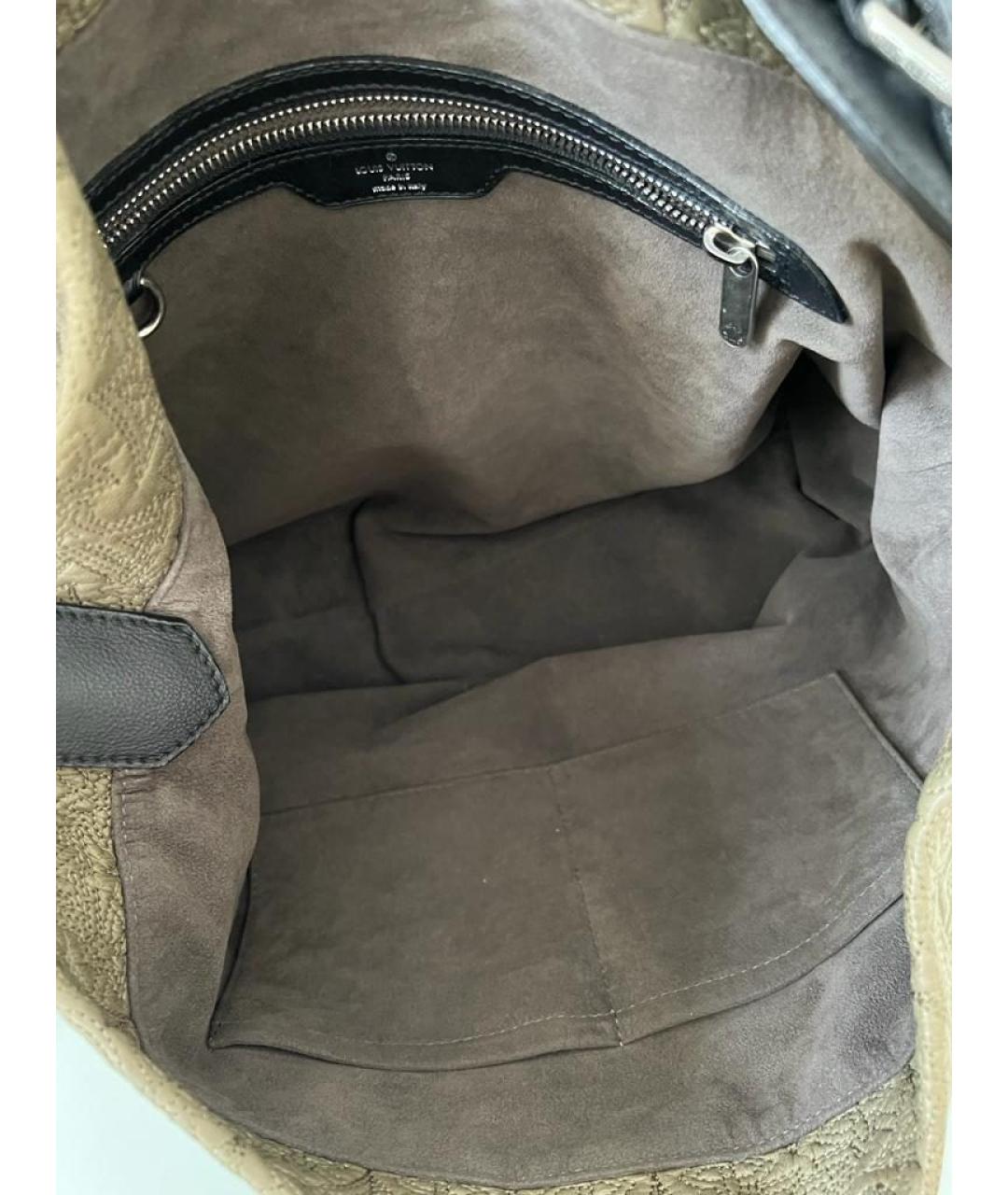 LOUIS VUITTON Бежевая кожаная сумка через плечо, фото 4