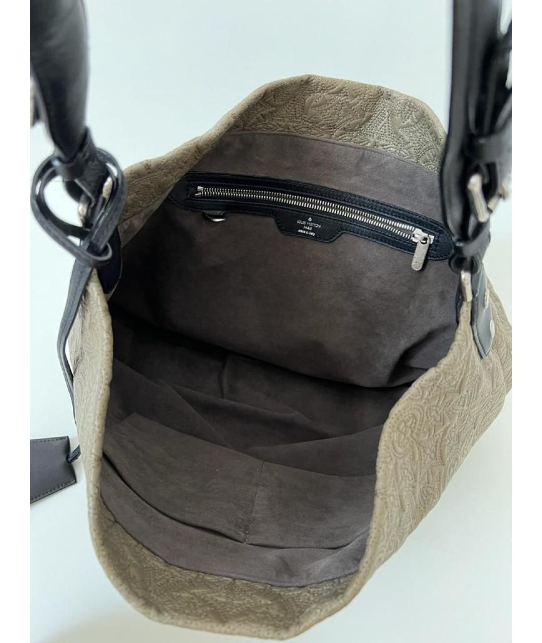 LOUIS VUITTON Бежевая кожаная сумка через плечо, фото 6