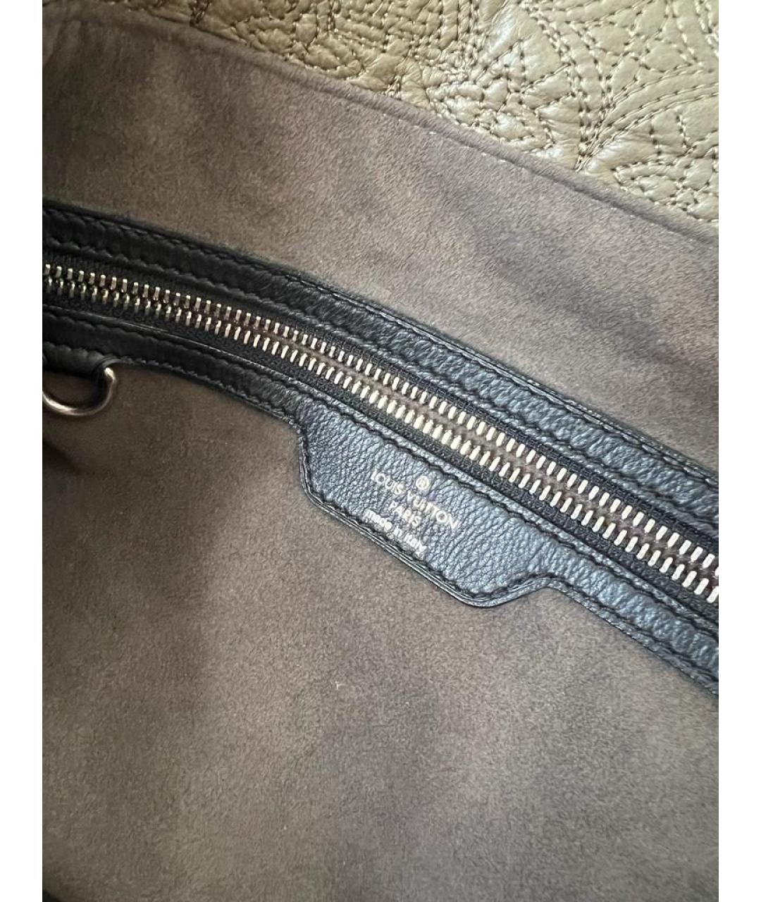 LOUIS VUITTON Бежевая кожаная сумка через плечо, фото 5