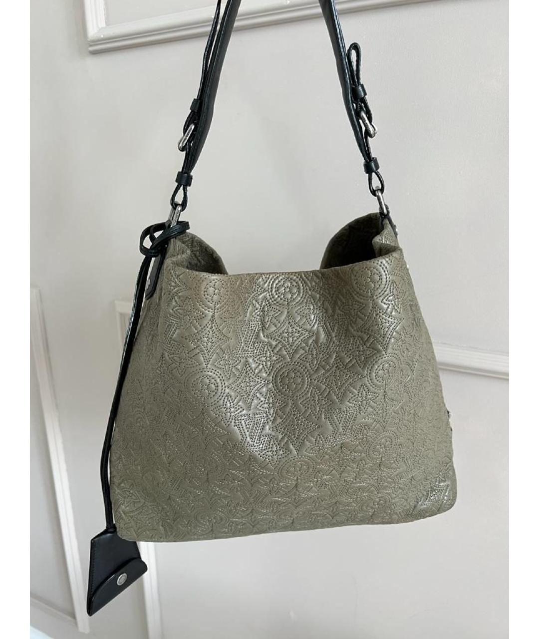 LOUIS VUITTON Бежевая кожаная сумка через плечо, фото 10