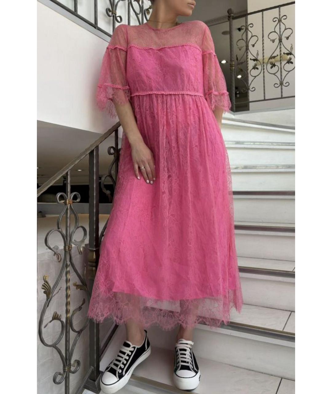 BLUMARINE Розовое полиамидовое коктейльное платье, фото 5