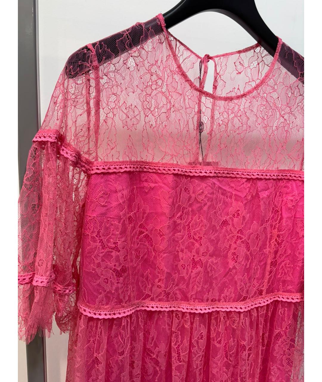 BLUMARINE Розовое полиамидовое коктейльное платье, фото 3