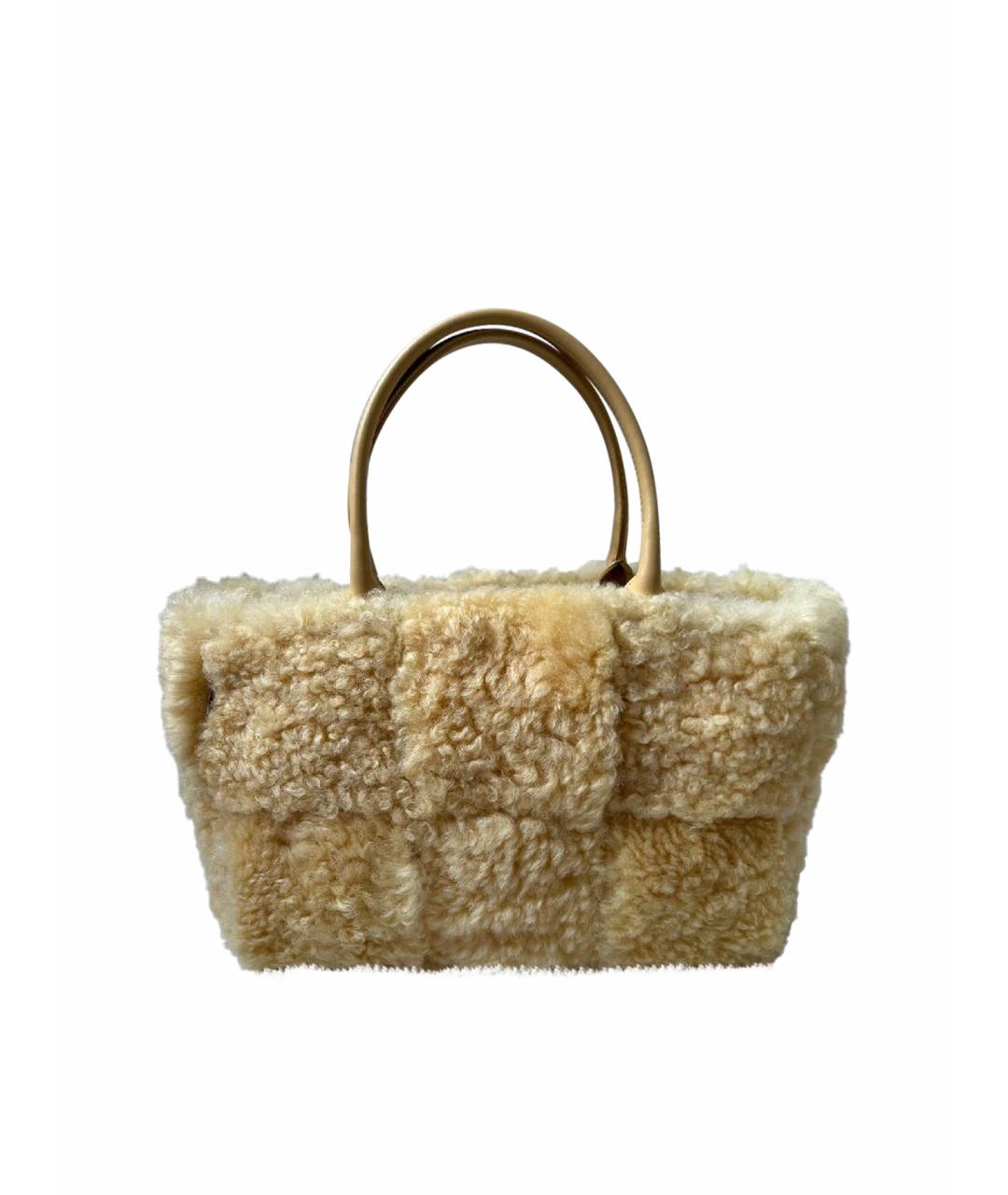 BOTTEGA VENETA Желтая кожаная сумка с короткими ручками, фото 1