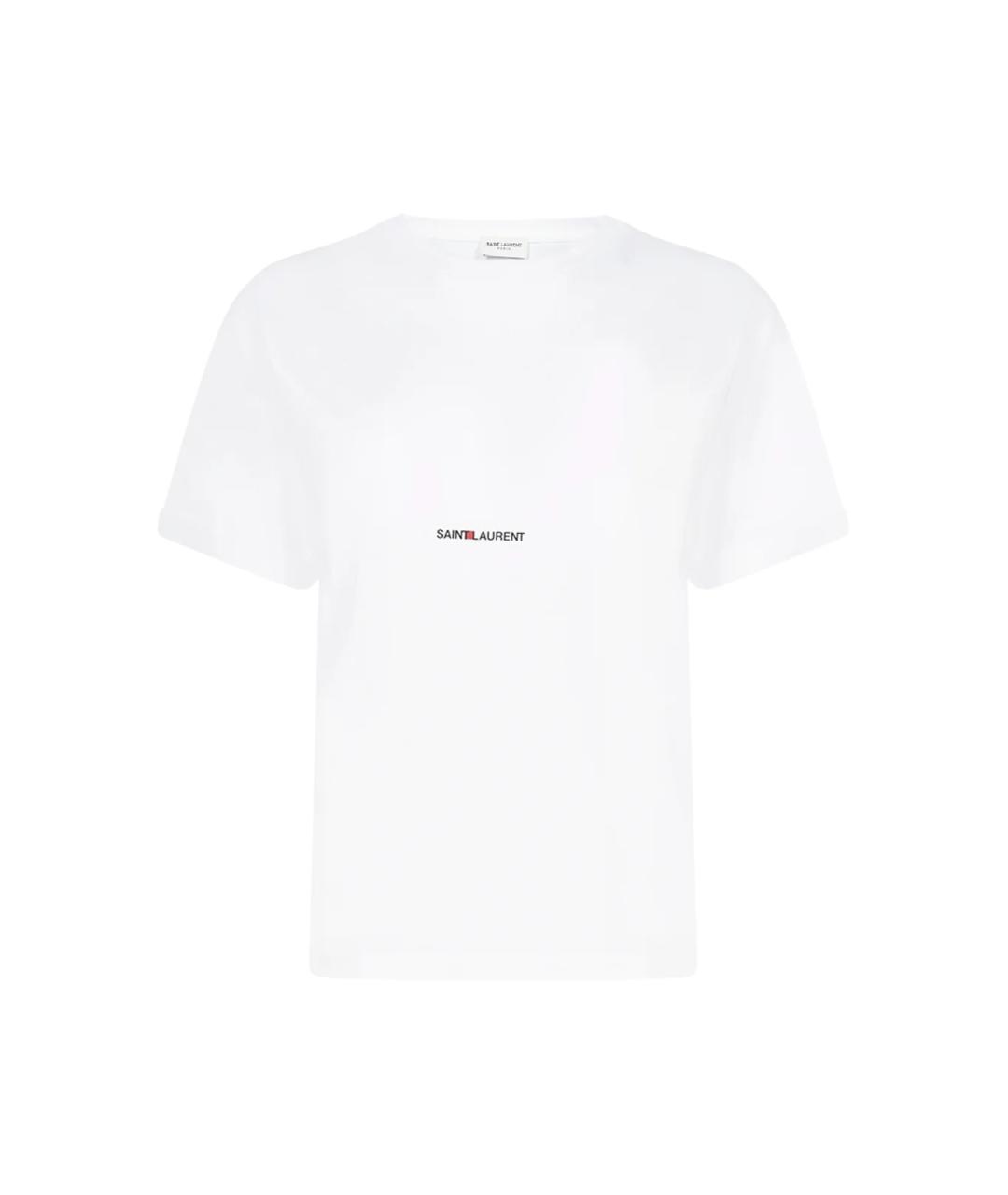 SAINT LAURENT Белая хлопковая футболка, фото 1