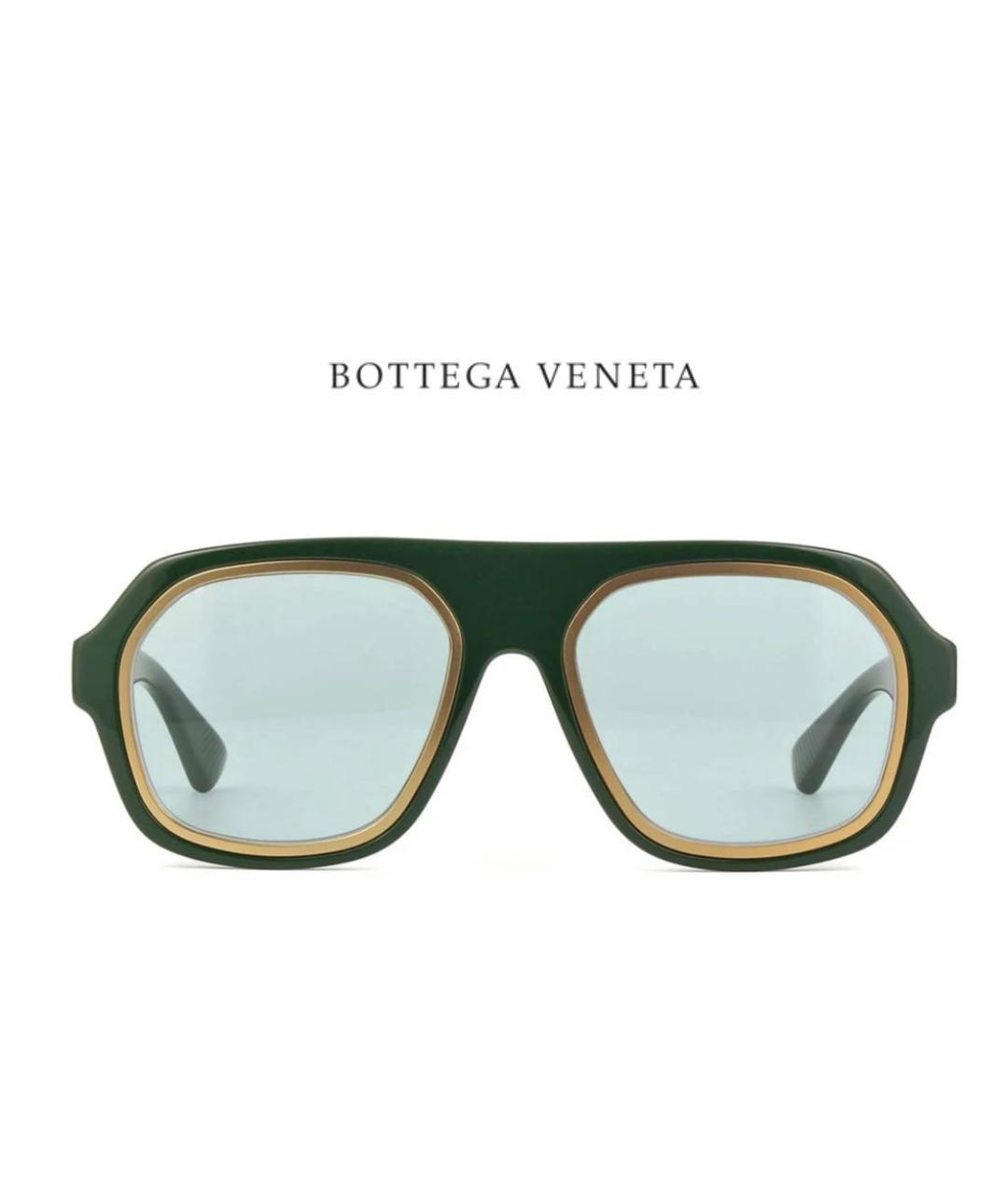 BOTTEGA VENETA Зеленые пластиковые солнцезащитные очки, фото 4