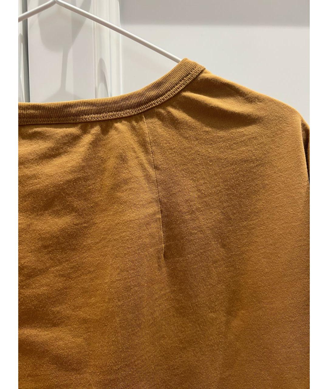 DRIES VAN NOTEN Горчичная хлопковая футболка, фото 4