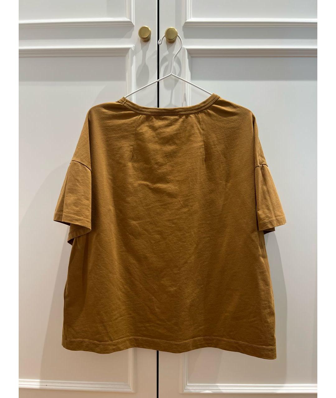 DRIES VAN NOTEN Горчичная хлопковая футболка, фото 2