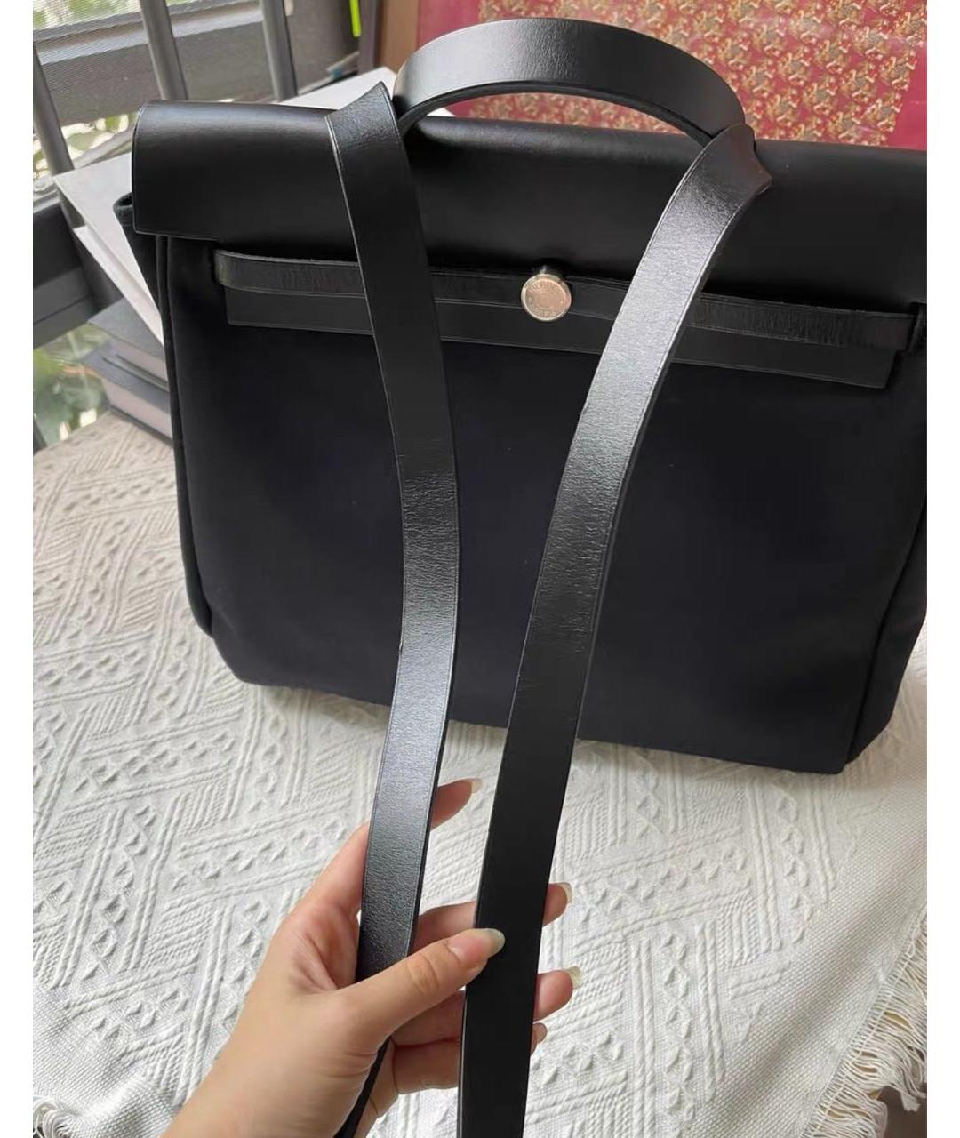 HERMES Темно-синяя жаккардовая сумка с короткими ручками, фото 8