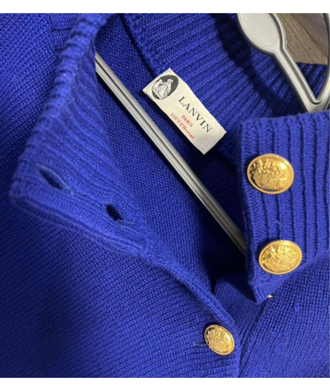 LANVIN Синий шерстяной джемпер / свитер, фото 3