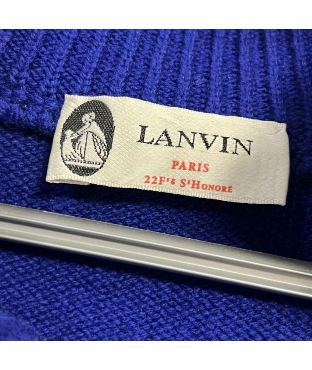 LANVIN Синий шерстяной джемпер / свитер, фото 6