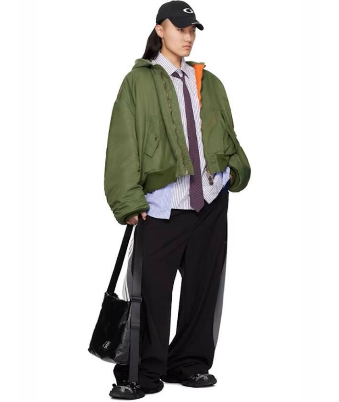 BALENCIAGA Черные полиэстеровые повседневные брюки, фото 8