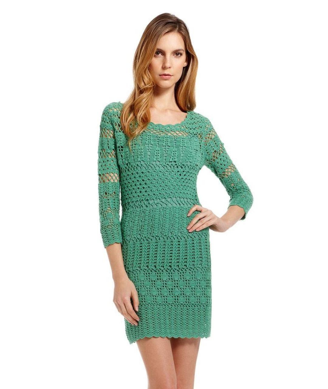 HUGO BOSS Зеленые хлопковое повседневное платье, фото 7