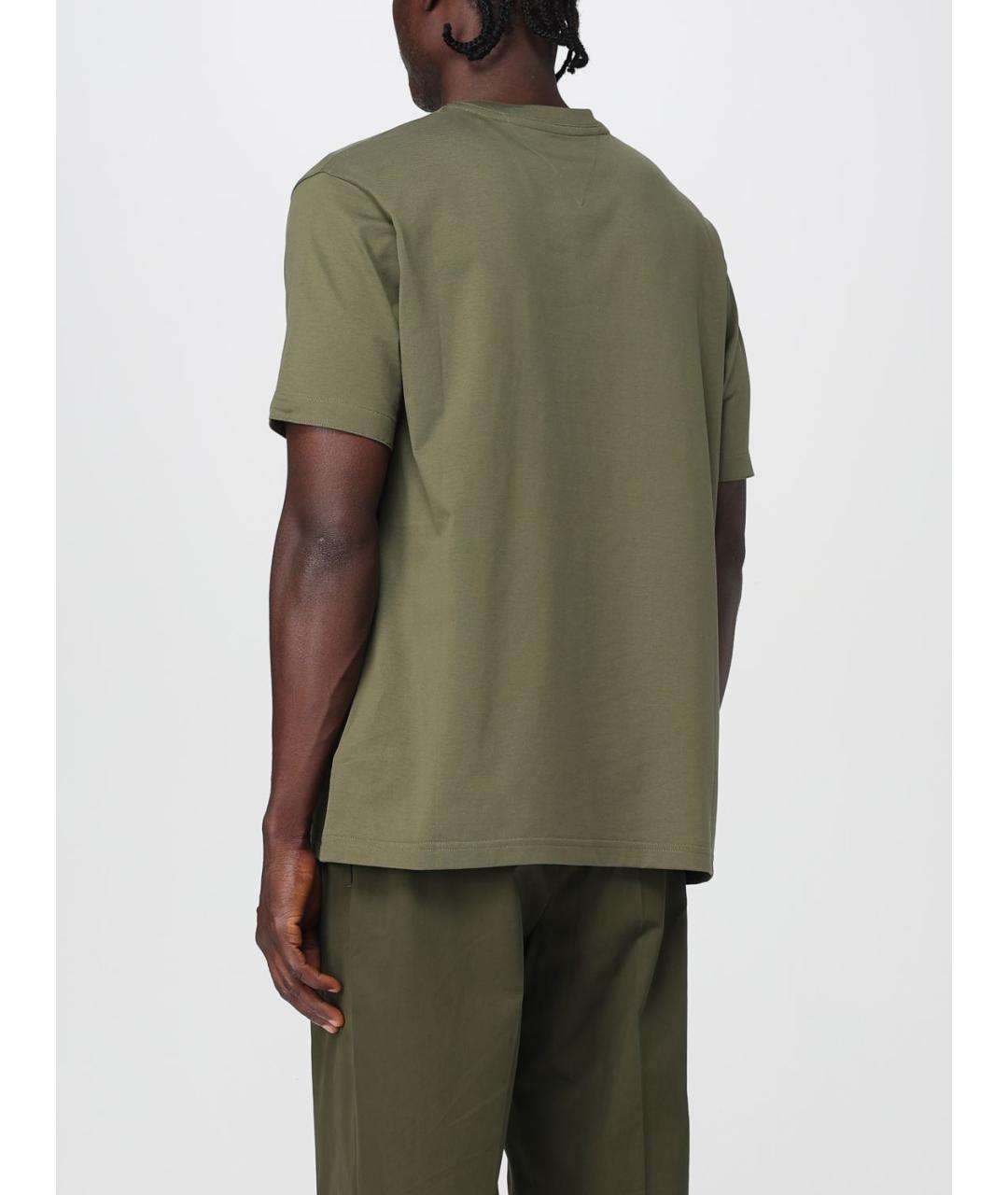 BOTTEGA VENETA Хаки хлопковая футболка, фото 4