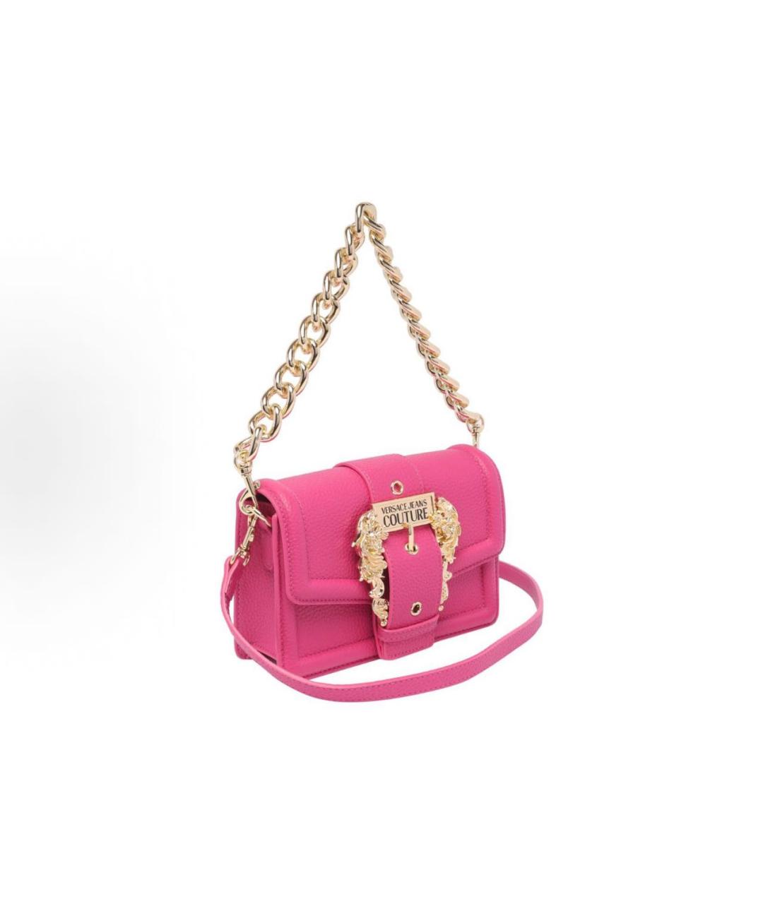 VERSACE JEANS COUTURE Розовая сумка с короткими ручками из искусственной кожи, фото 4