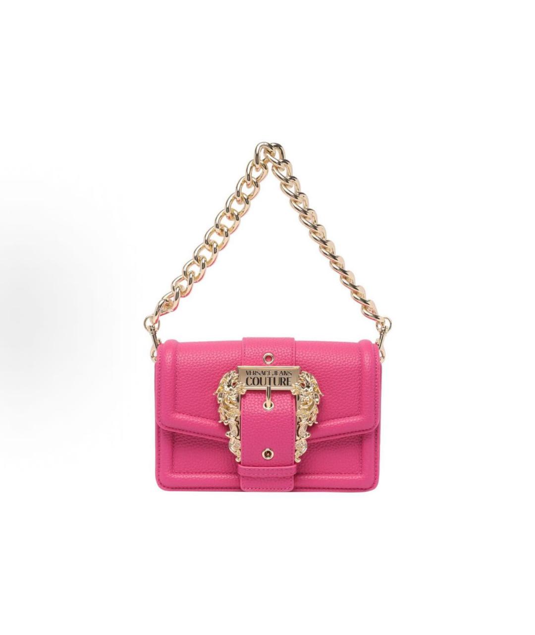 VERSACE JEANS COUTURE Розовая сумка с короткими ручками из искусственной кожи, фото 7