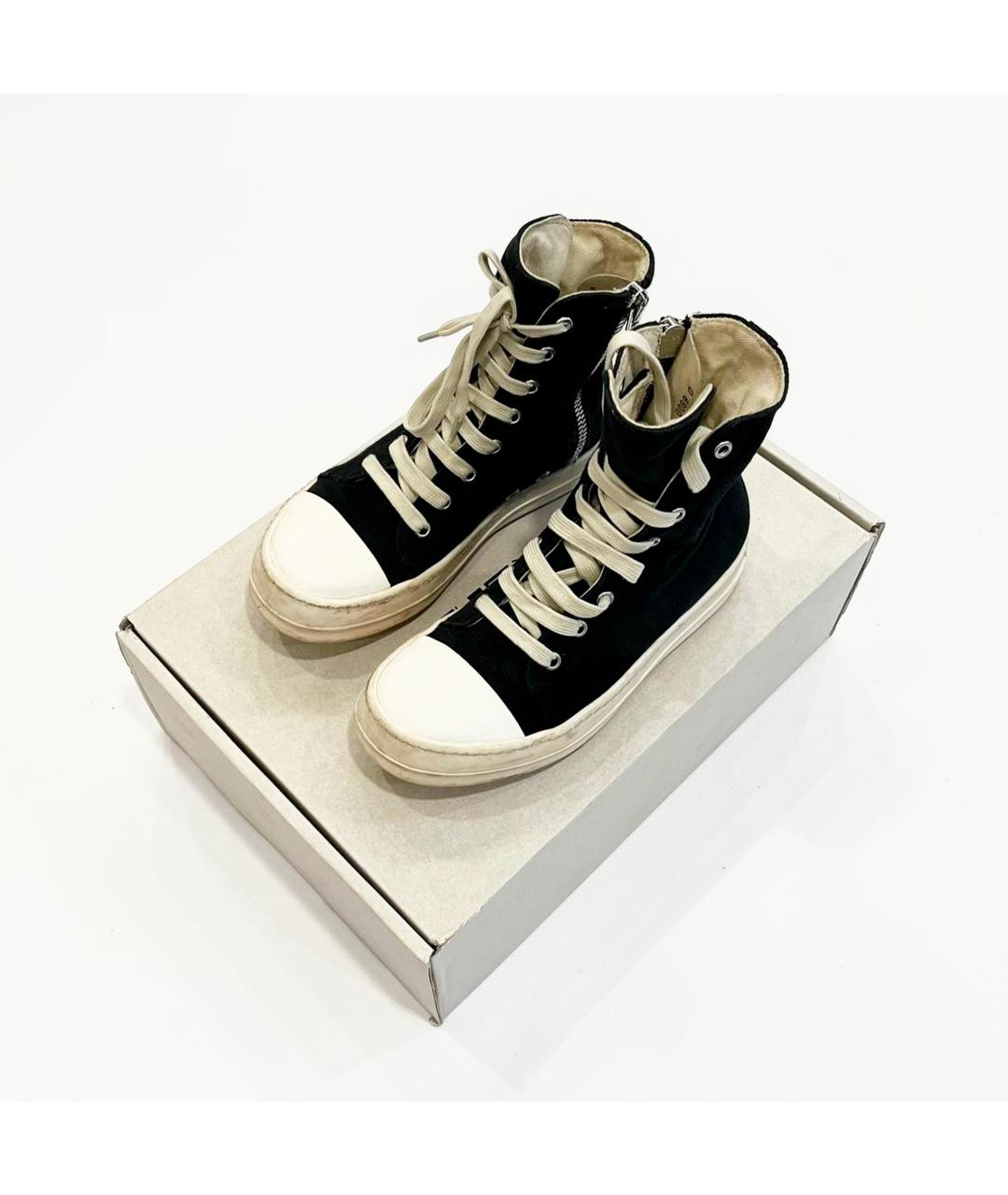 RICK OWENS DRKSHDW Черные текстильные кеды, фото 2