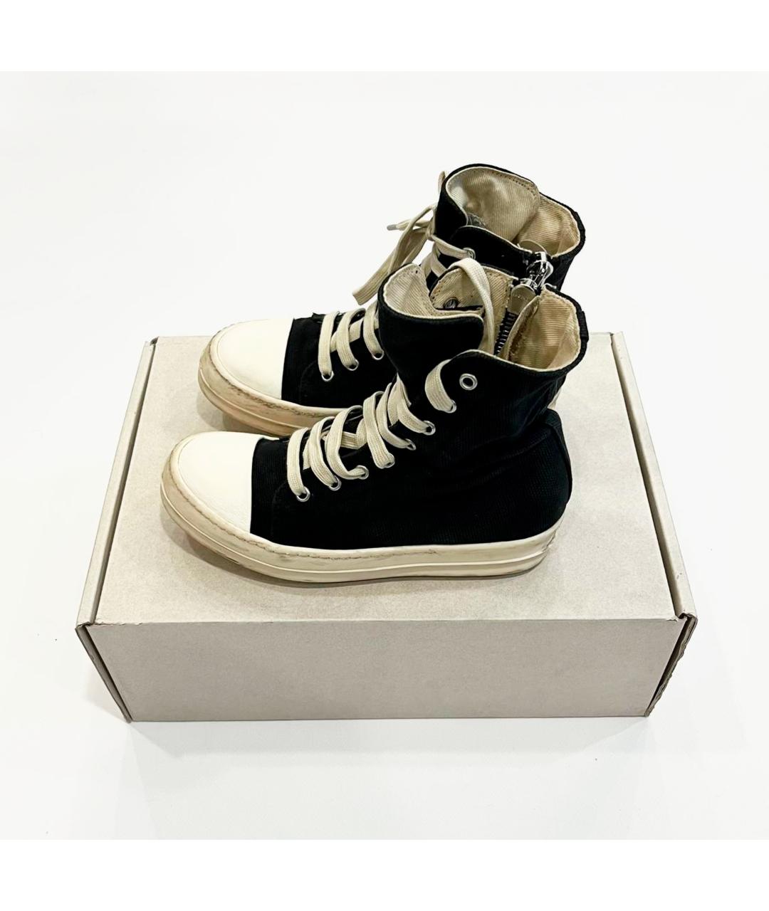 RICK OWENS DRKSHDW Черные текстильные кеды, фото 3