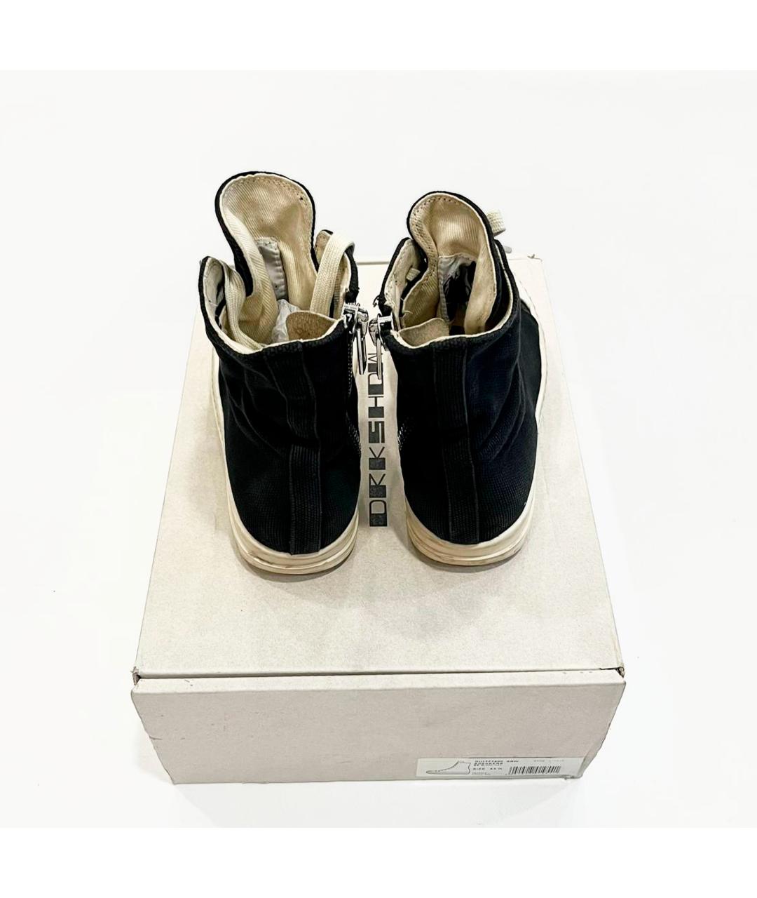 RICK OWENS DRKSHDW Черные текстильные кеды, фото 4