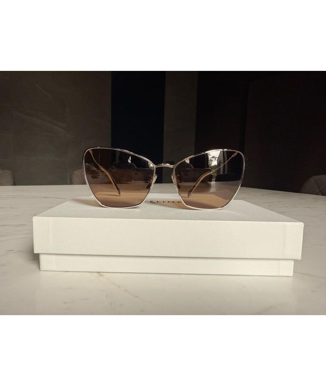 CELINE Серебряные металлические солнцезащитные очки, фото 7