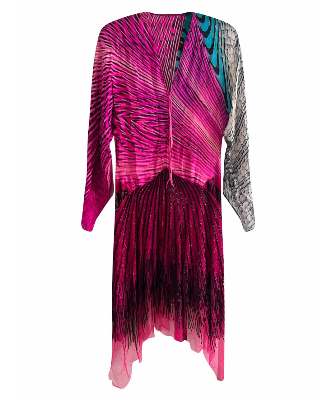ROBERTO CAVALLI Мульти шелковое коктейльное платье, фото 1