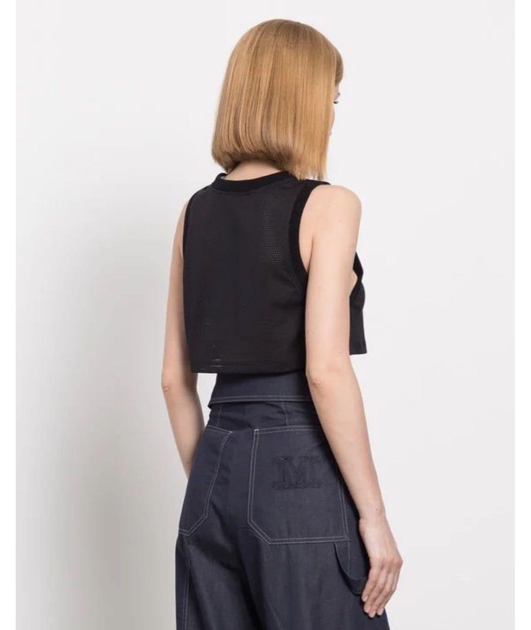 MAX MARA Черная полиэстеровая майка, фото 2