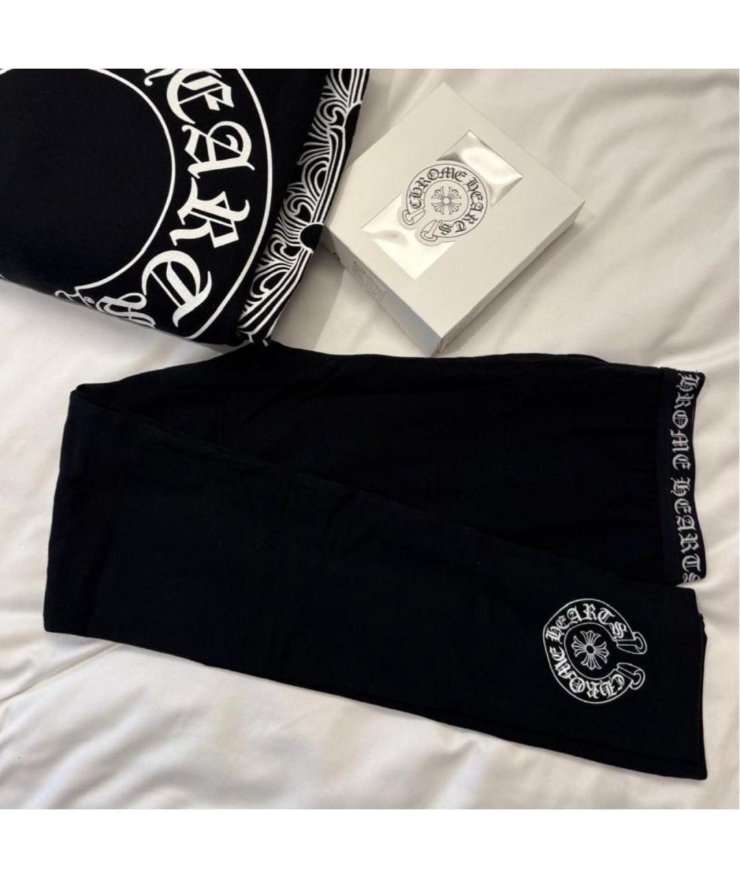 CHROME HEARTS Черные хлопковые леггинсы и велосипедки, фото 3