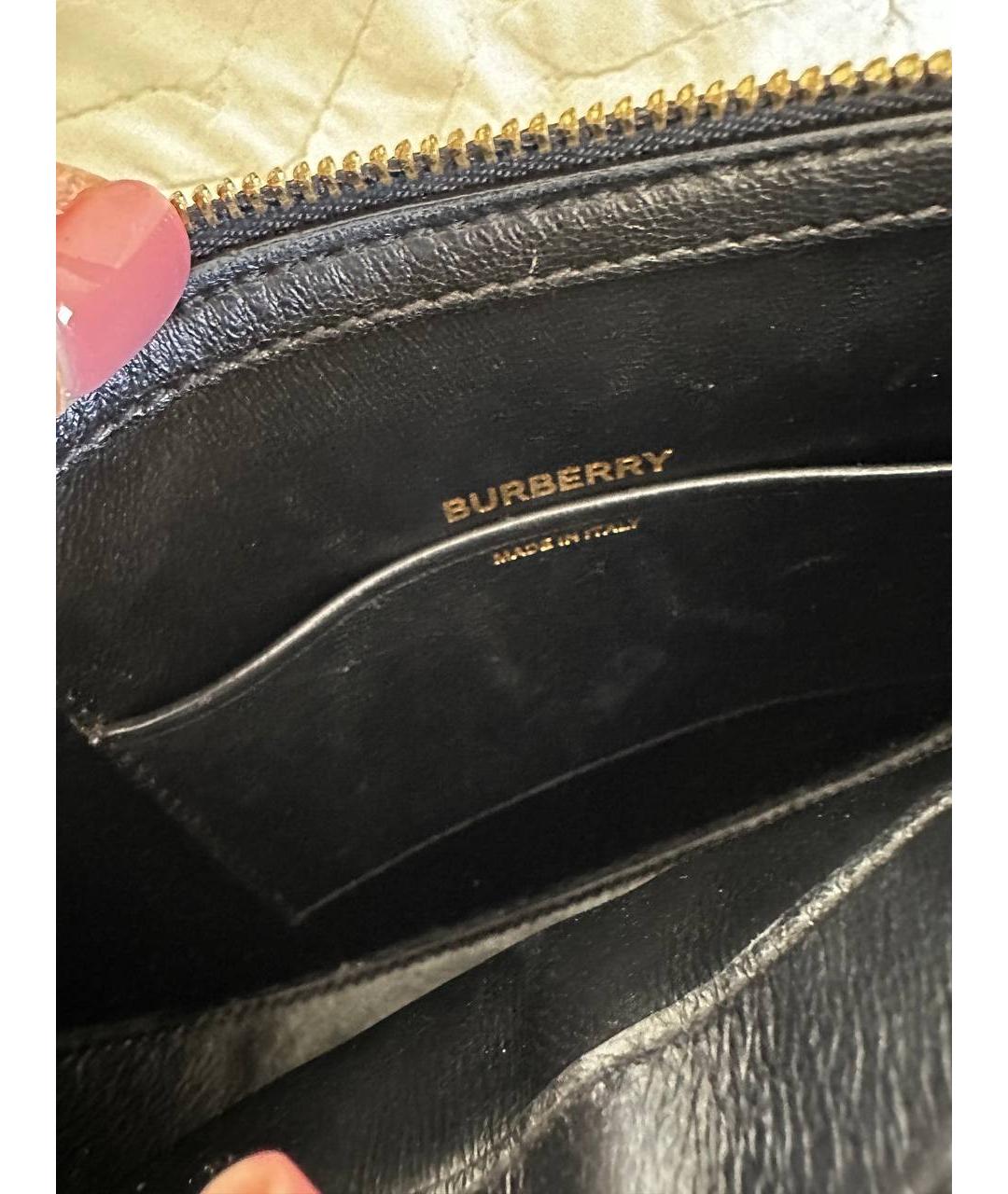 BURBERRY Черная кожаная сумка через плечо, фото 7