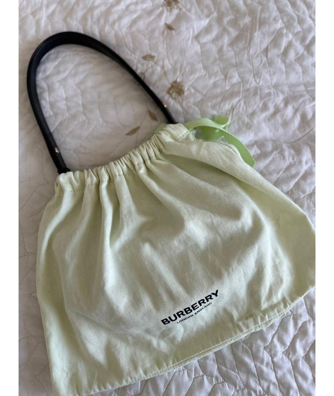 BURBERRY Черная кожаная сумка через плечо, фото 8