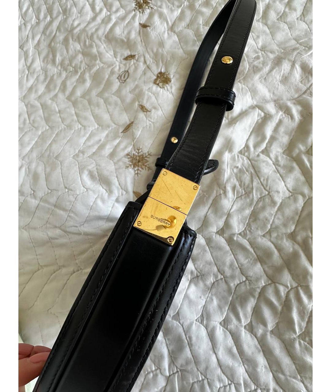 BURBERRY Черная кожаная сумка через плечо, фото 4
