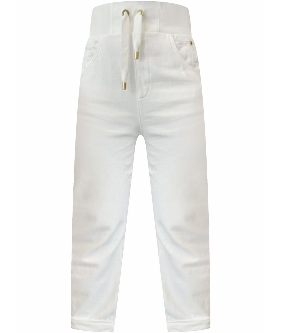 BALMAIN Белые хлопковые брюки узкие, фото 1