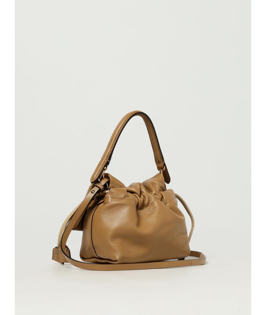 FENDI Бежевая кожаная сумка через плечо, фото 2