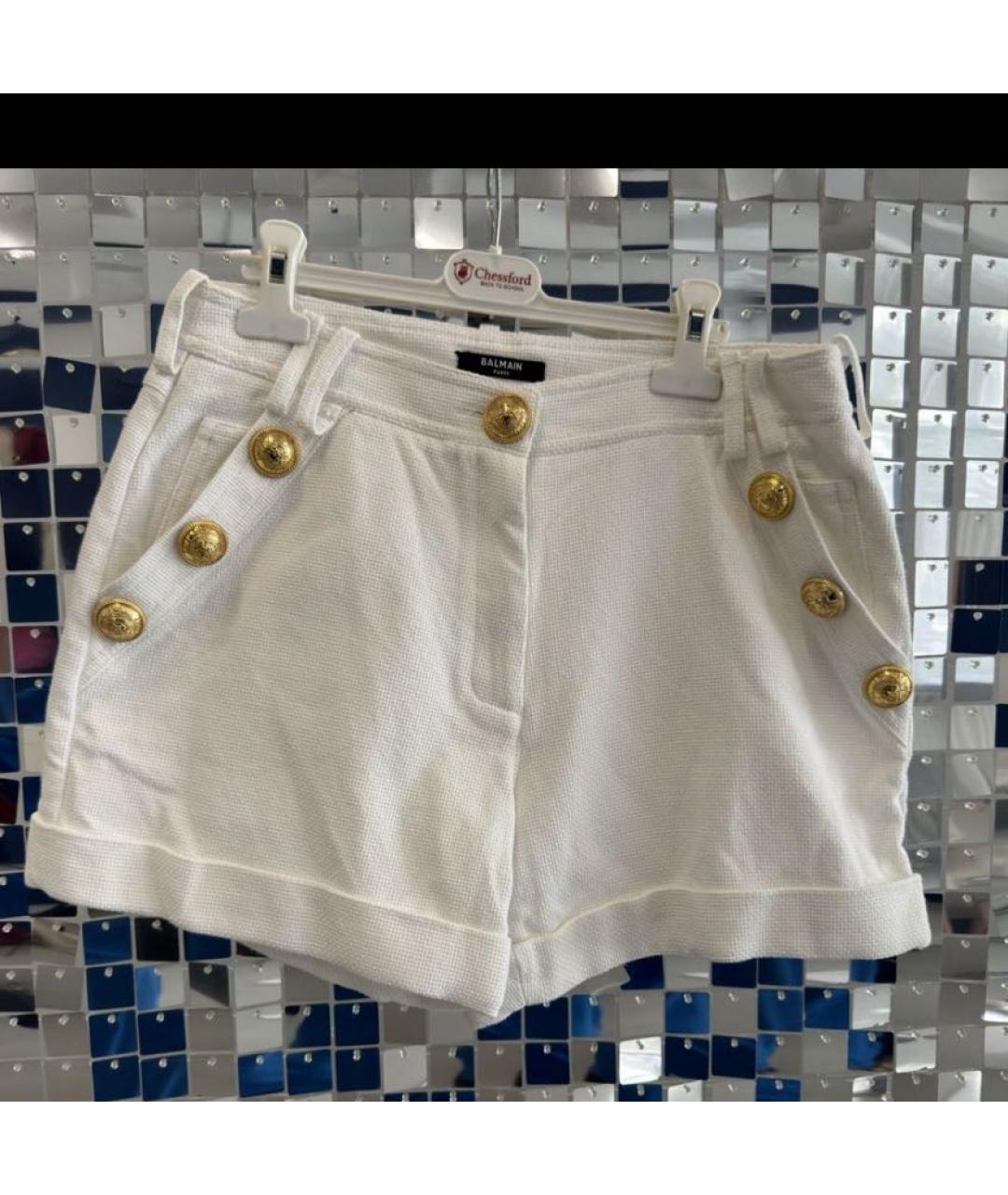 BALMAIN Белые хлопковые шорты, фото 8