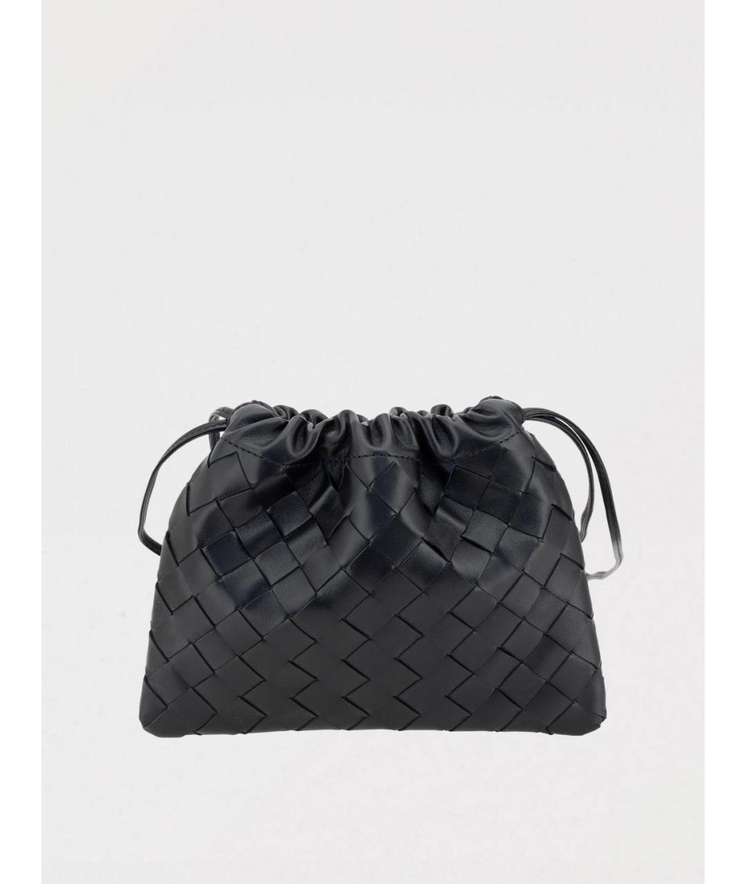 BOTTEGA VENETA Черная кожаная сумка через плечо, фото 4