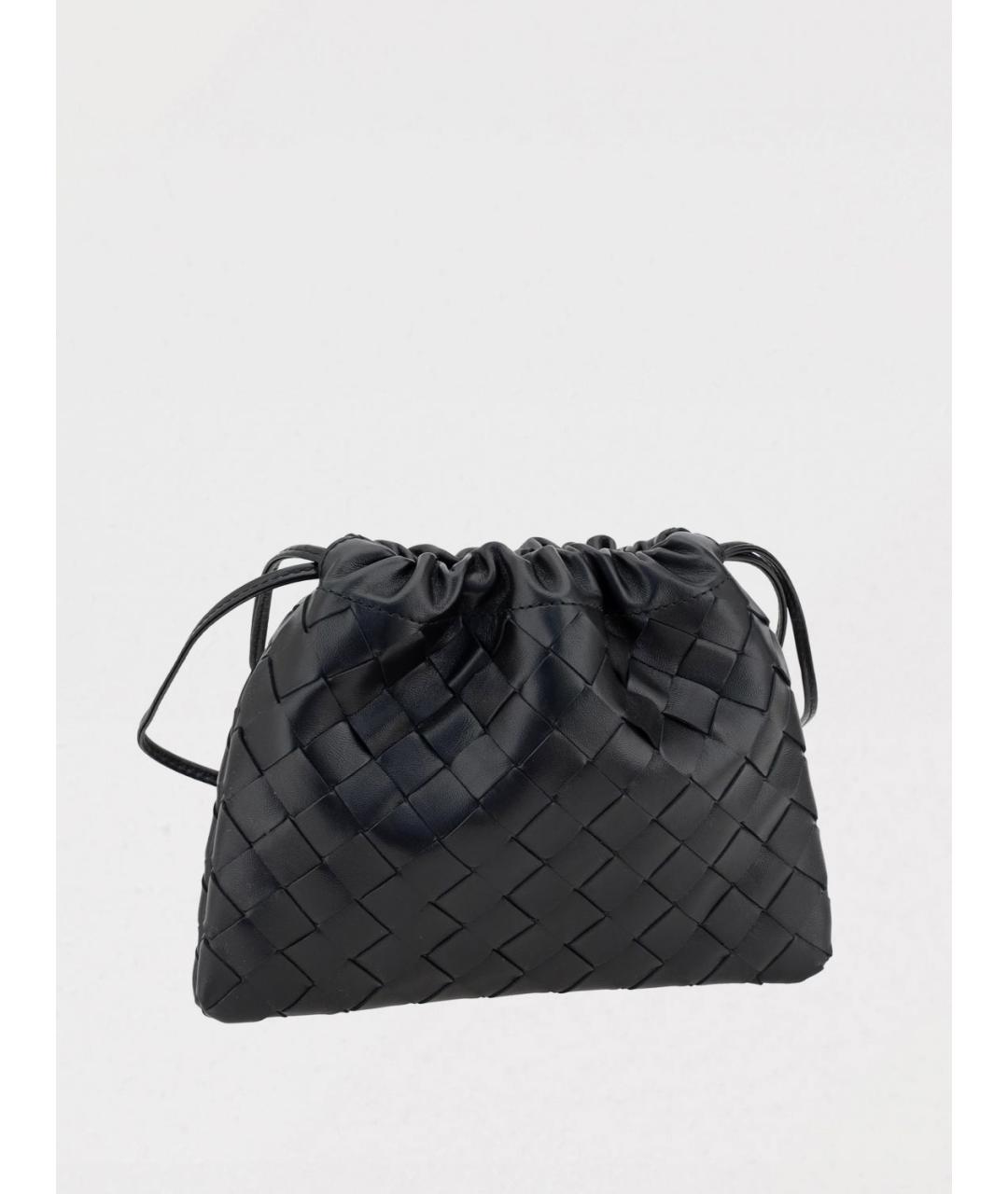 BOTTEGA VENETA Черная кожаная сумка через плечо, фото 2