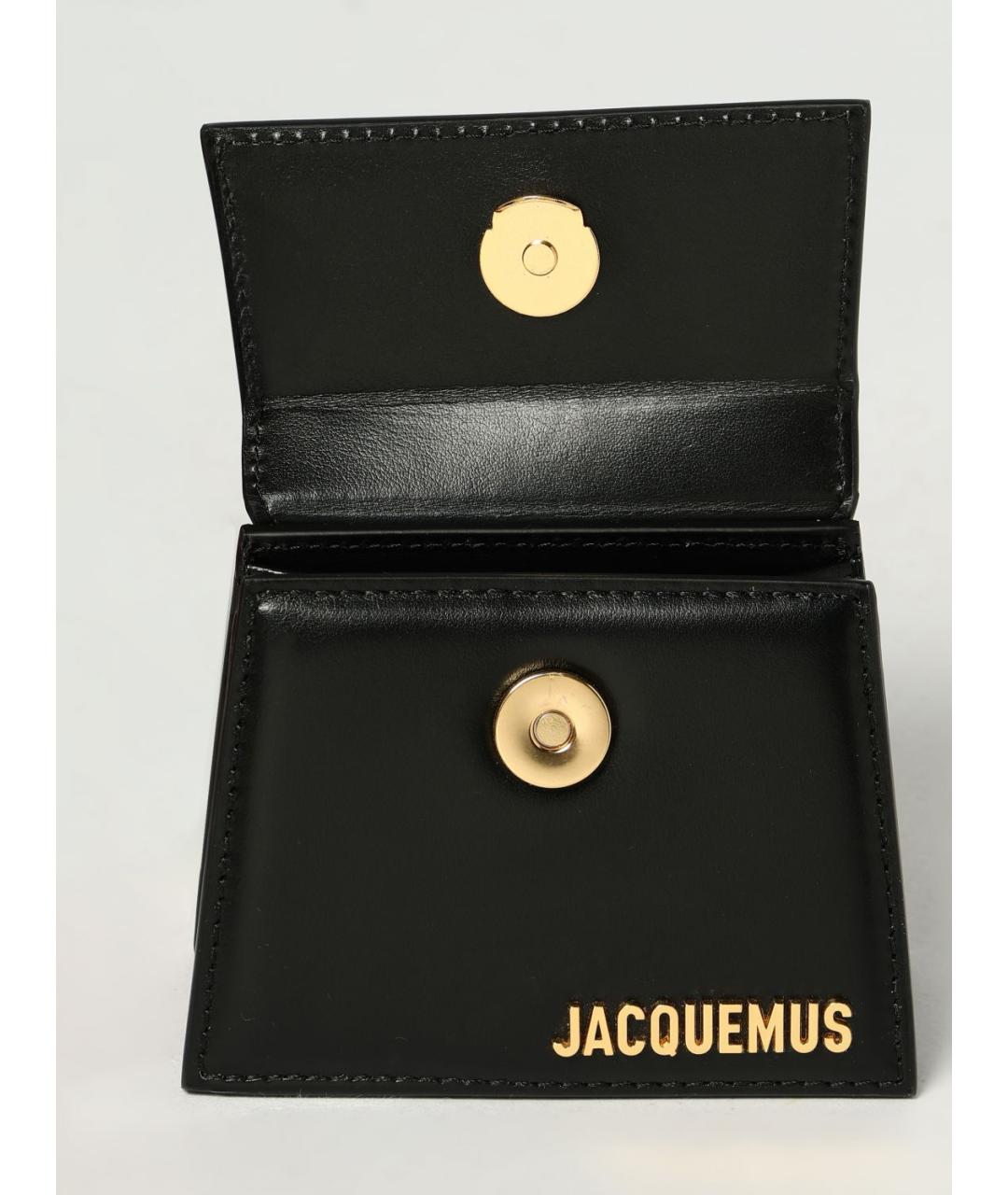JACQUEMUS Черная кожаная сумка с короткими ручками, фото 5