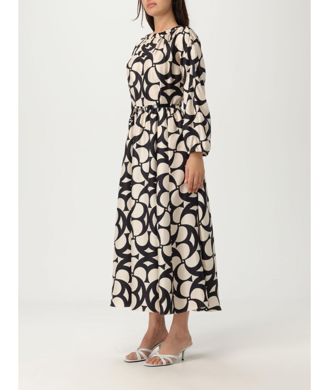 'S MAX MARA Бежевое шелковое повседневное платье, фото 4