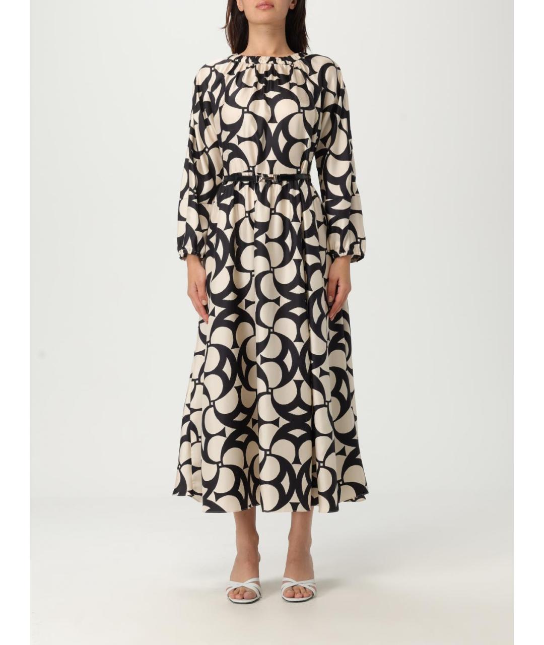 'S MAX MARA Бежевое шелковое повседневное платье, фото 2
