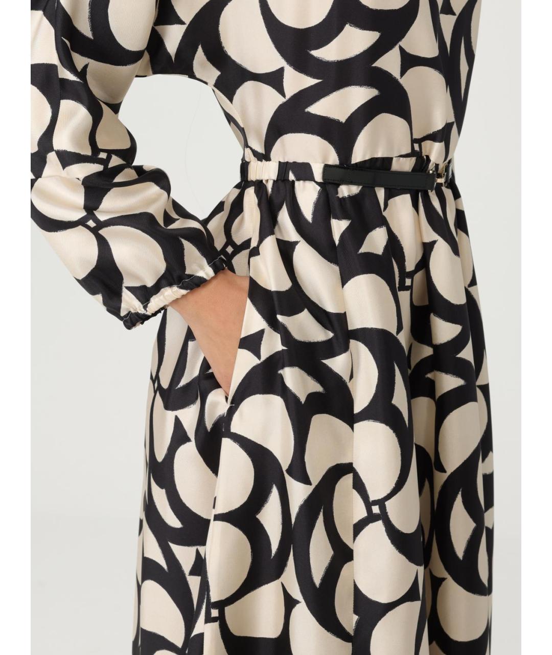 'S MAX MARA Бежевое шелковое повседневное платье, фото 5