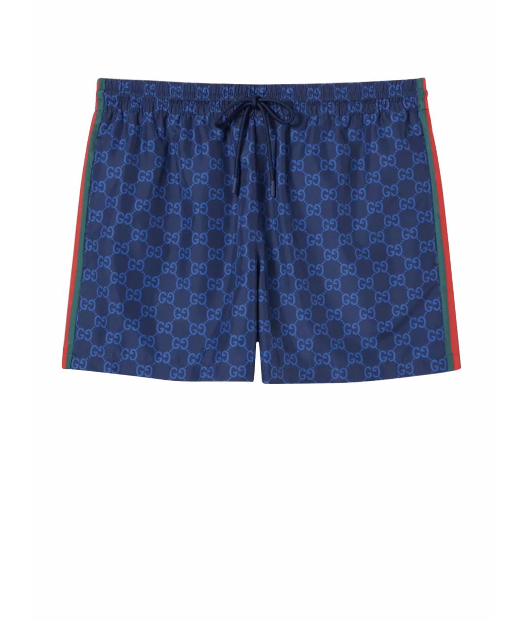GUCCI Синие синтетические шорты, фото 1
