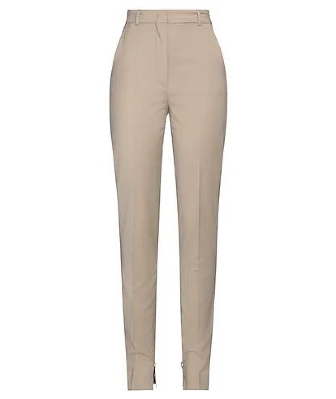 MAX MARA Бежевые вискозные брюки узкие, фото 8