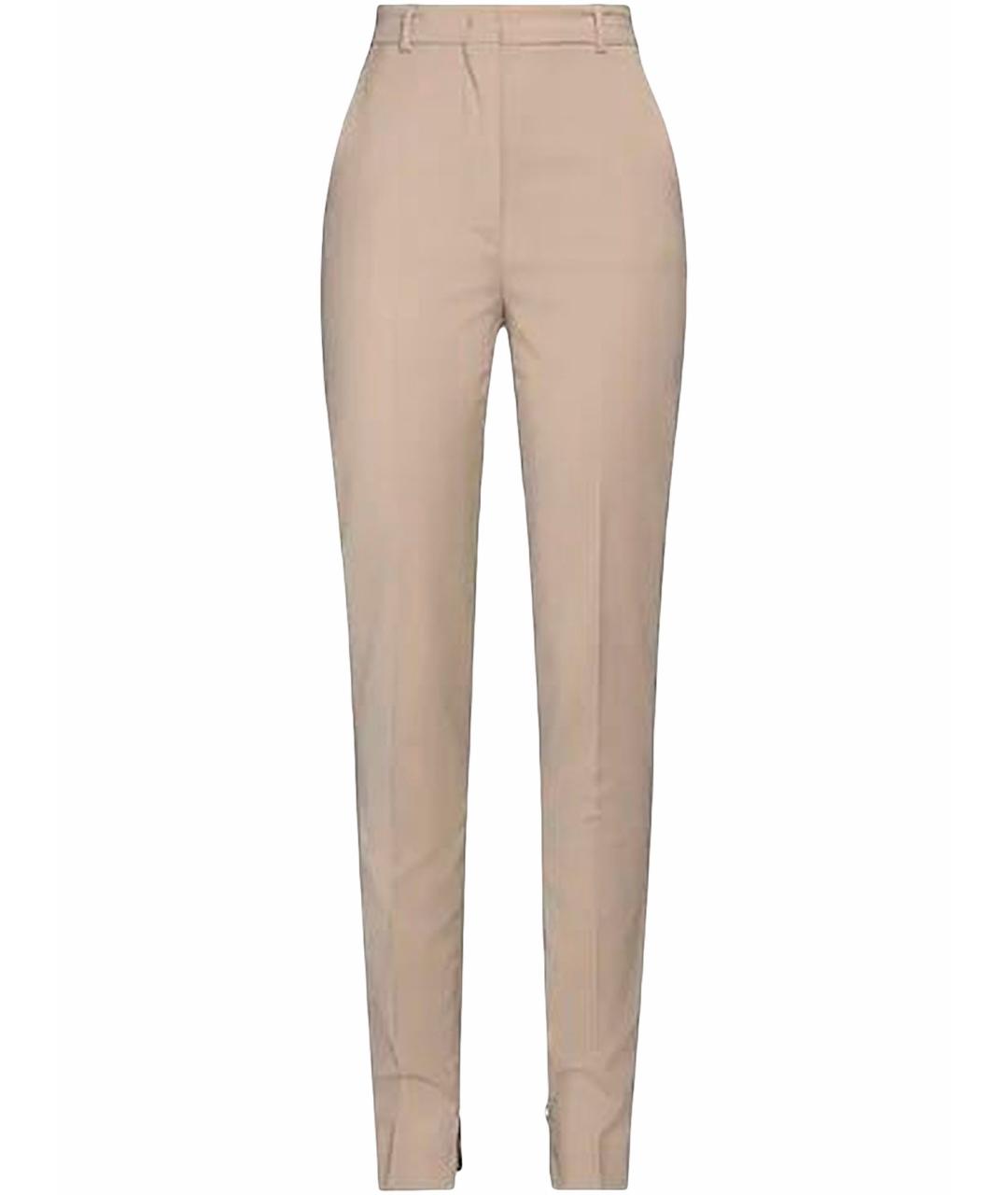 MAX MARA Бежевые вискозные брюки узкие, фото 1