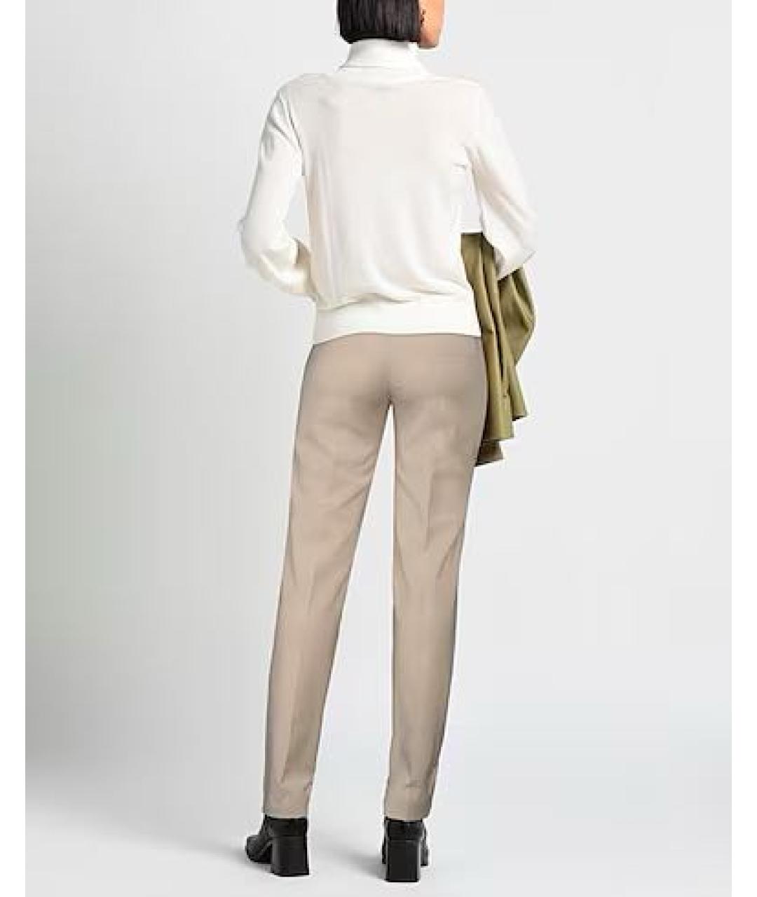 MAX MARA Бежевые вискозные брюки узкие, фото 2