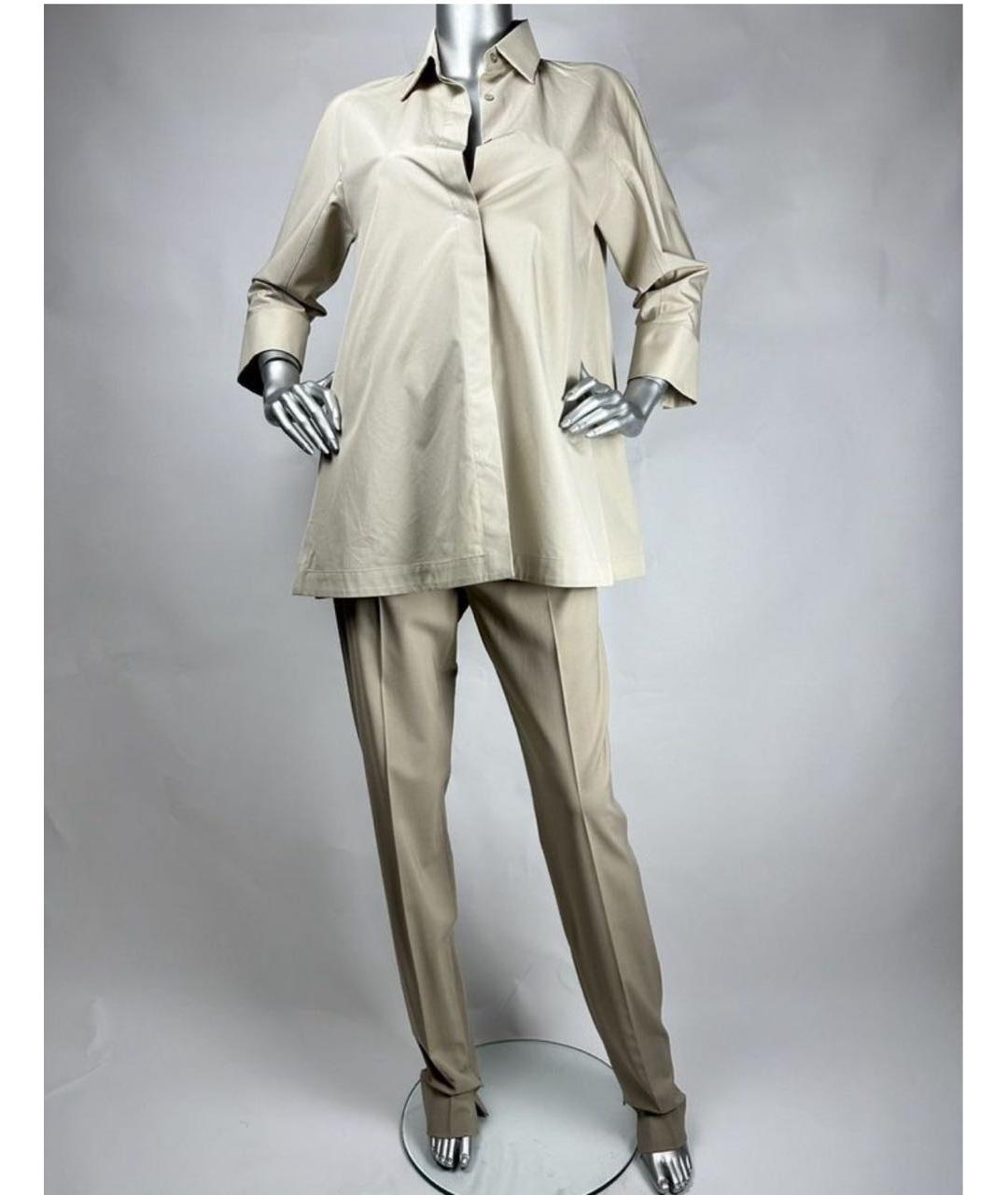 MAX MARA Бежевые вискозные брюки узкие, фото 7
