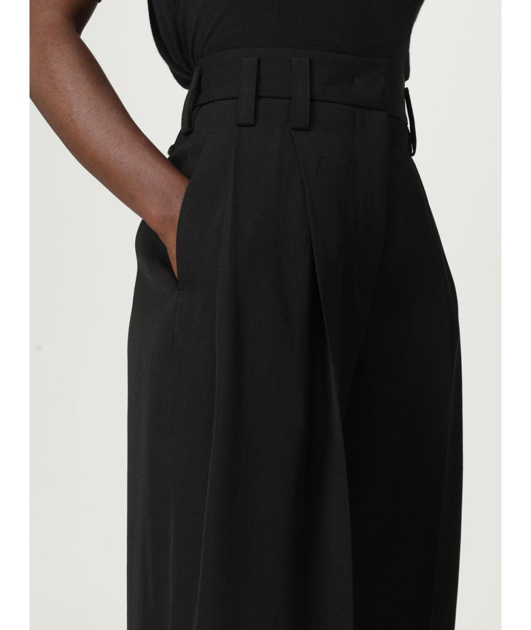 JIL SANDER Черные вискозные брюки широкие, фото 6