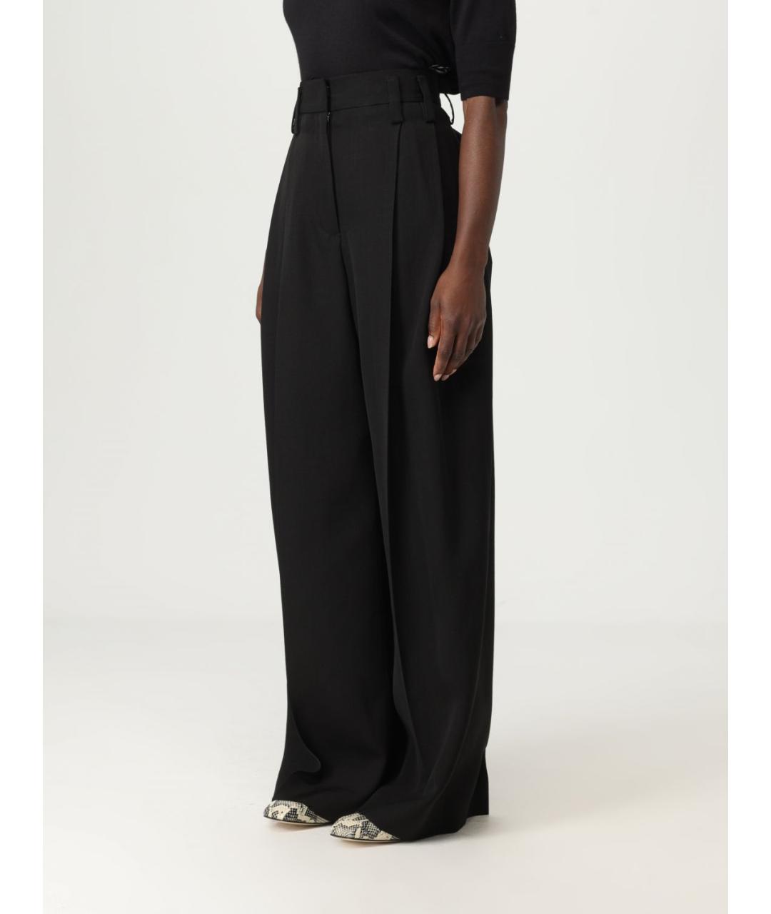 JIL SANDER Черные вискозные брюки широкие, фото 5