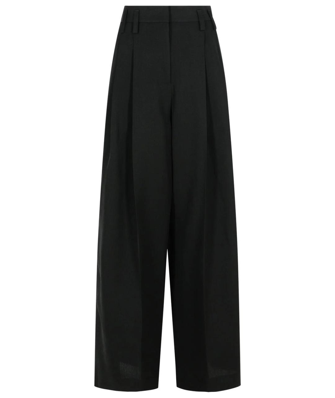 JIL SANDER Черные вискозные брюки широкие, фото 1