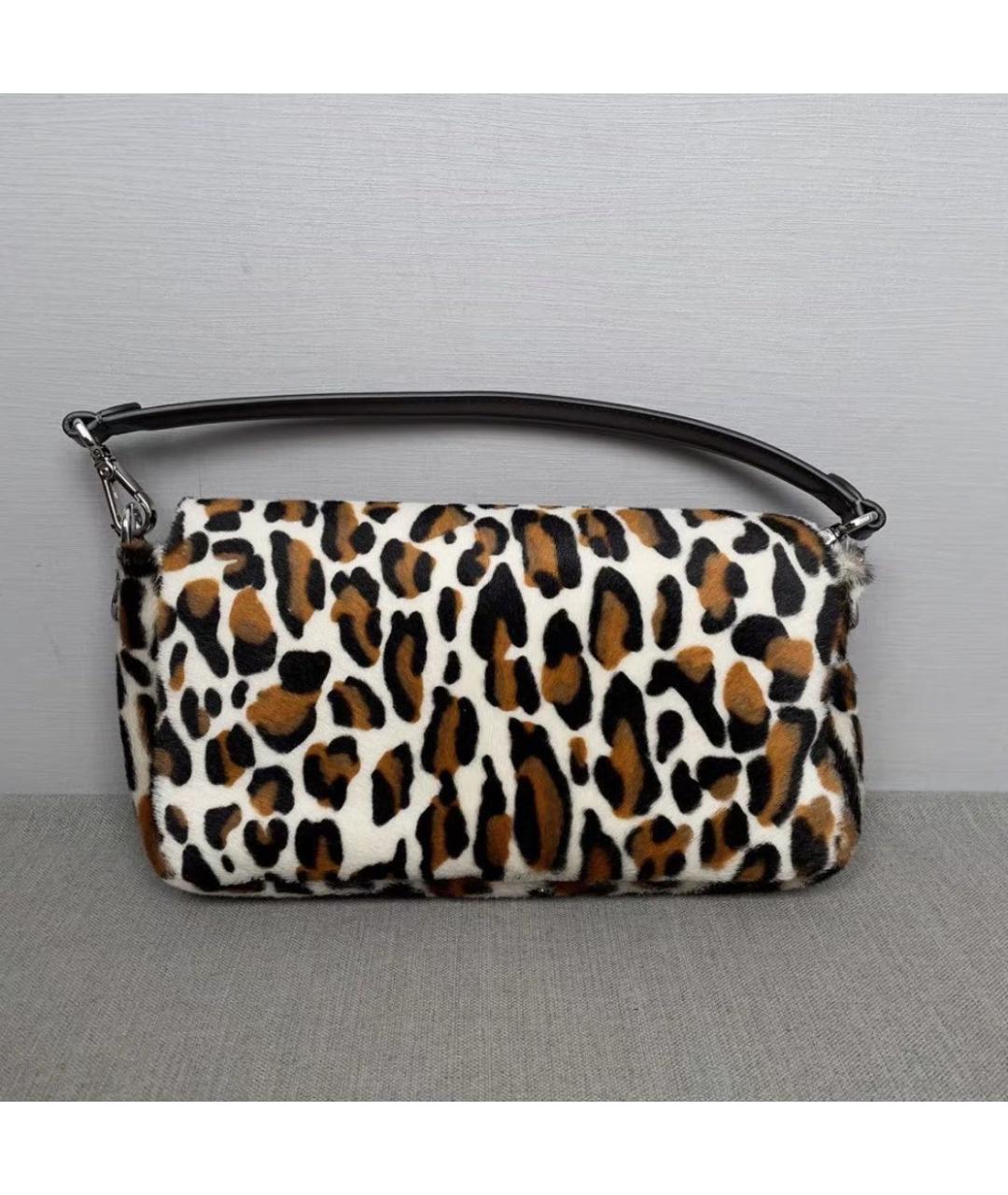 FENDI Бежевая меховая сумка через плечо, фото 4