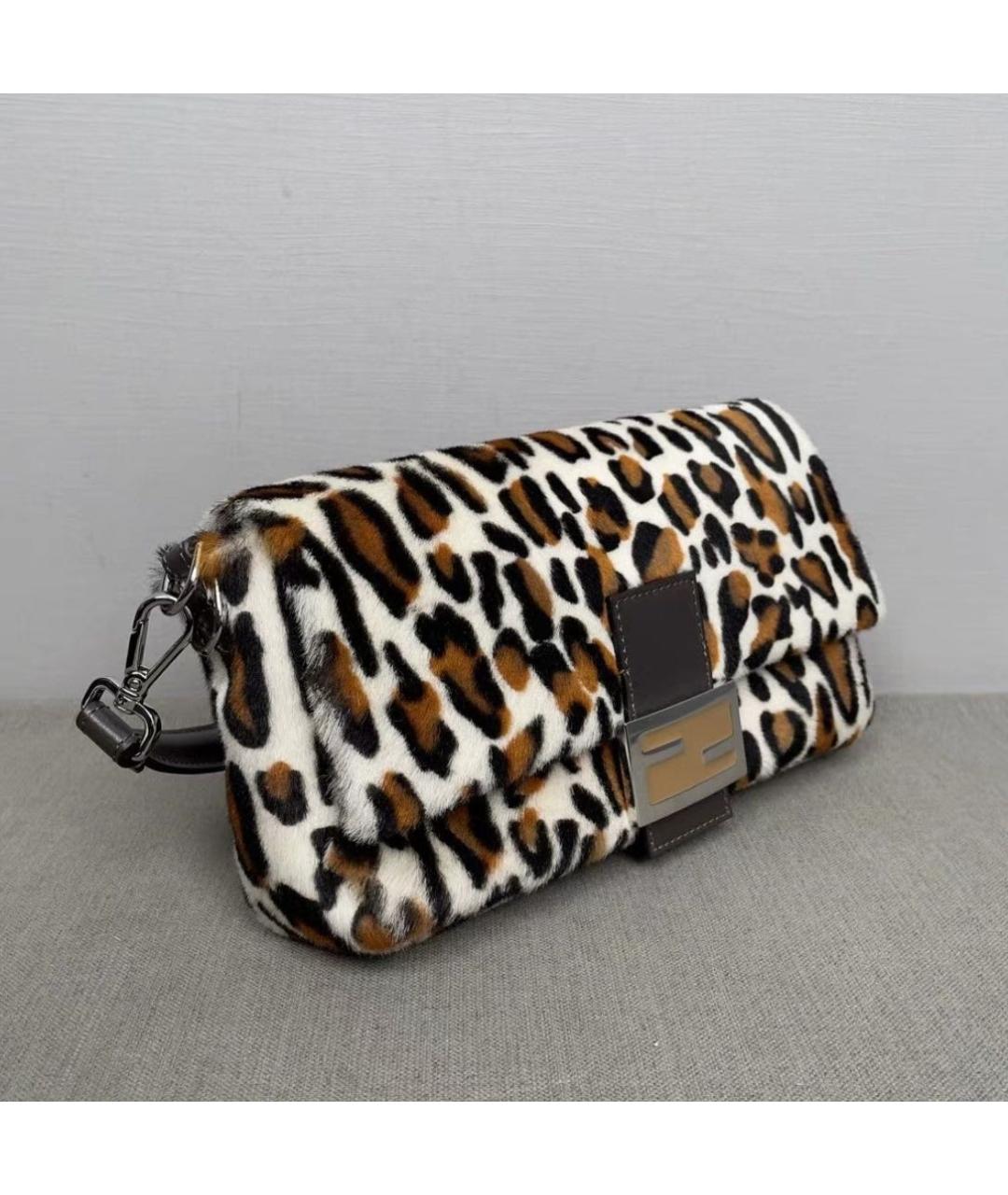 FENDI Бежевая меховая сумка через плечо, фото 3
